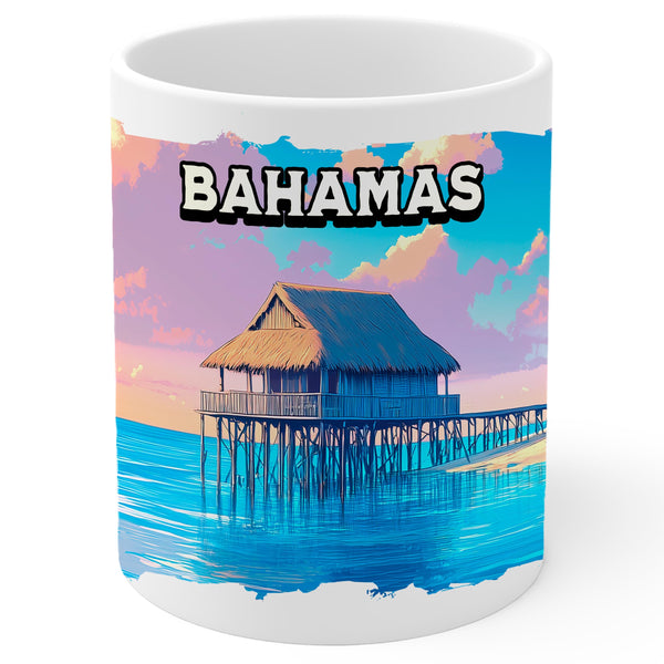 Bahamas Coffee Mug 11oz — White Ceramic Turquoise Waters Mug