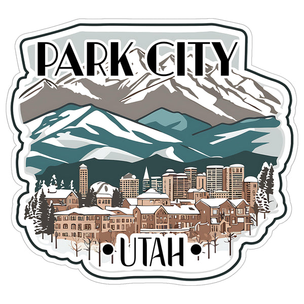 Park City Utah Sticker 4 Inch Travel Souvenir Destination - Waterproof Vinyl Decal for Laptop Water Bottle Car Tumbler - Durable Aesthetic Long-Lasting Stickers for Adults ID44990