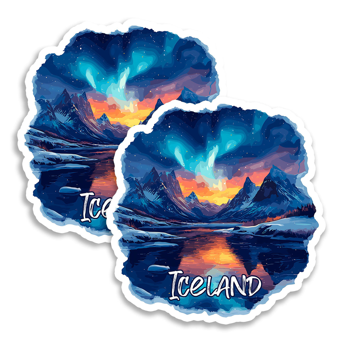 Iceland Magnet 4 Inch 2-Pack Fire Ice – Strong Vinyl Decorative Travel Magnets for Fridge Locker Kitchen Office – Cute Fun Aesthetic Cool Durable & Long-Lasting Souvenir ID44999
