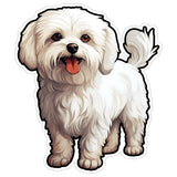 Maltese Sticker 4 Inch — Waterproof Vinyl Decal Toy Dog Fluffy White 1