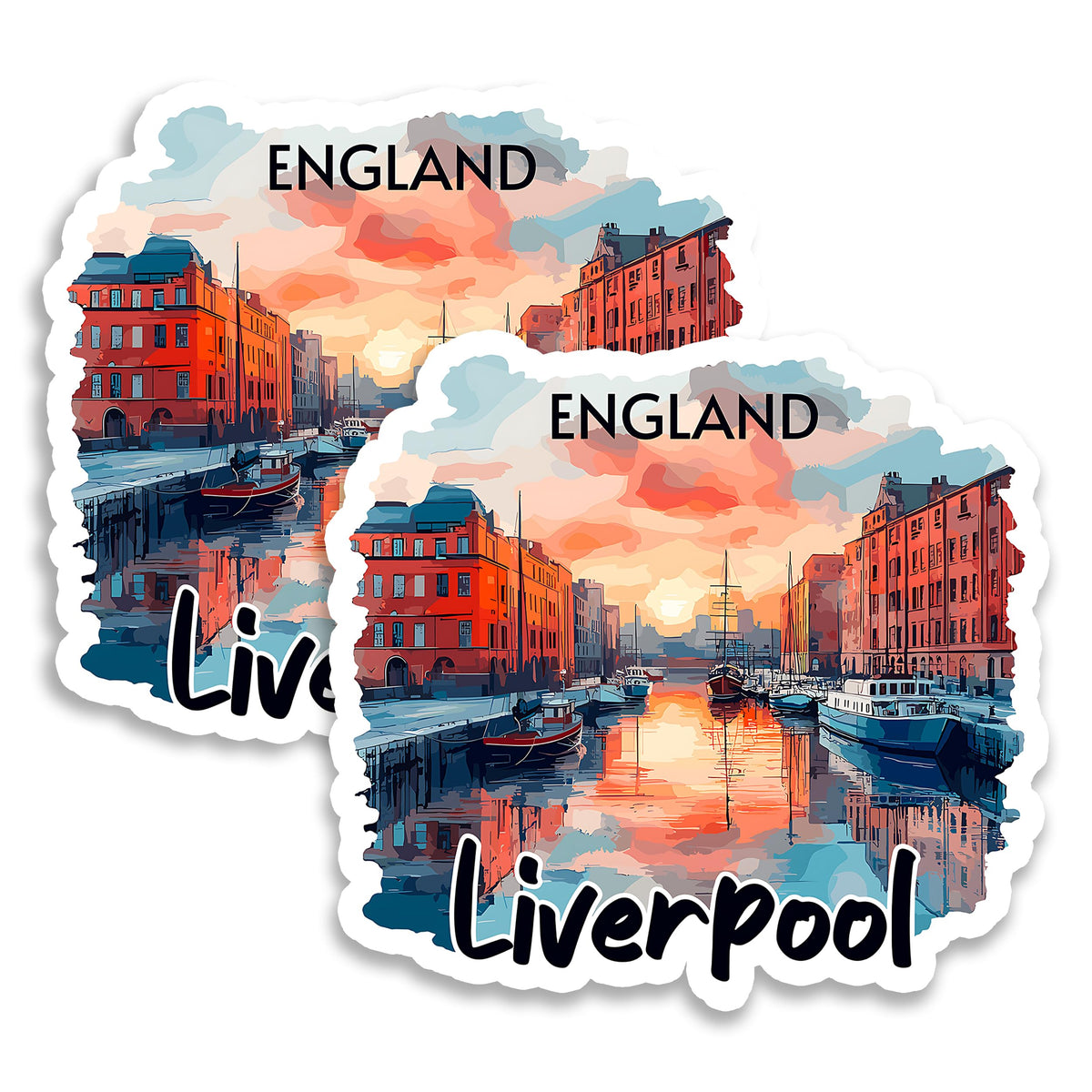 Liverpool England Magnet 4 Inch 2-Pack Mersey City – Strong Vinyl Decorative Travel Magnets for Fridge Locker Kitchen Office – Cute Fun Aesthetic Cool Durable & Long-Lasting Souvenir ID44999