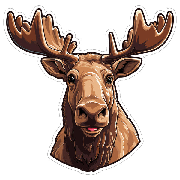 Moose Sticker 4 Inch — Waterproof Vinyl Decal Alces Alces Maine Alaska