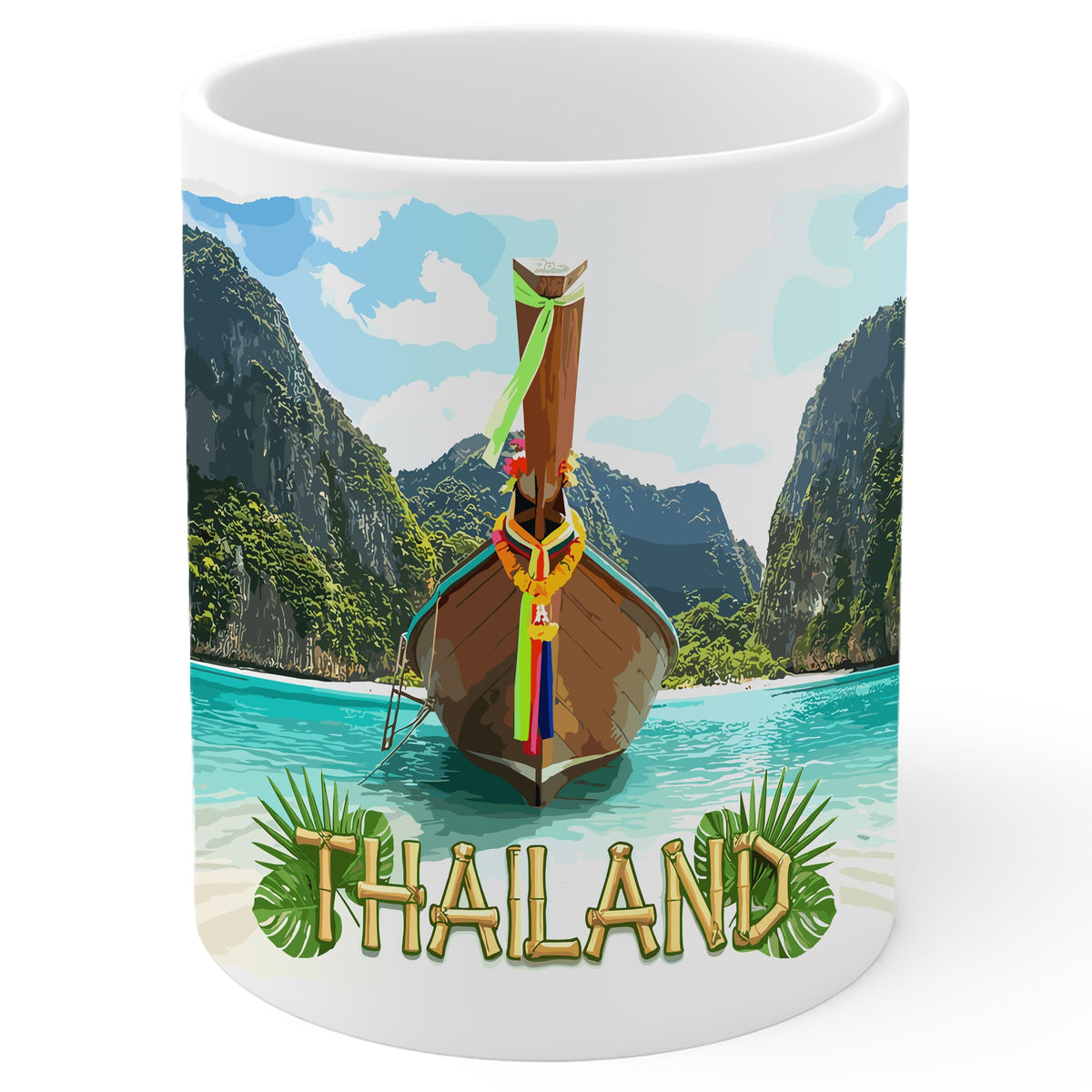 Thailand Coffee Mug 11oz — White Ceramic Beach Paradise Mug