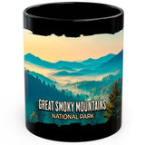 Great Smoky Mountains Mug 11oz — Black Ceramic TN-NC Park Coffee Mug 1