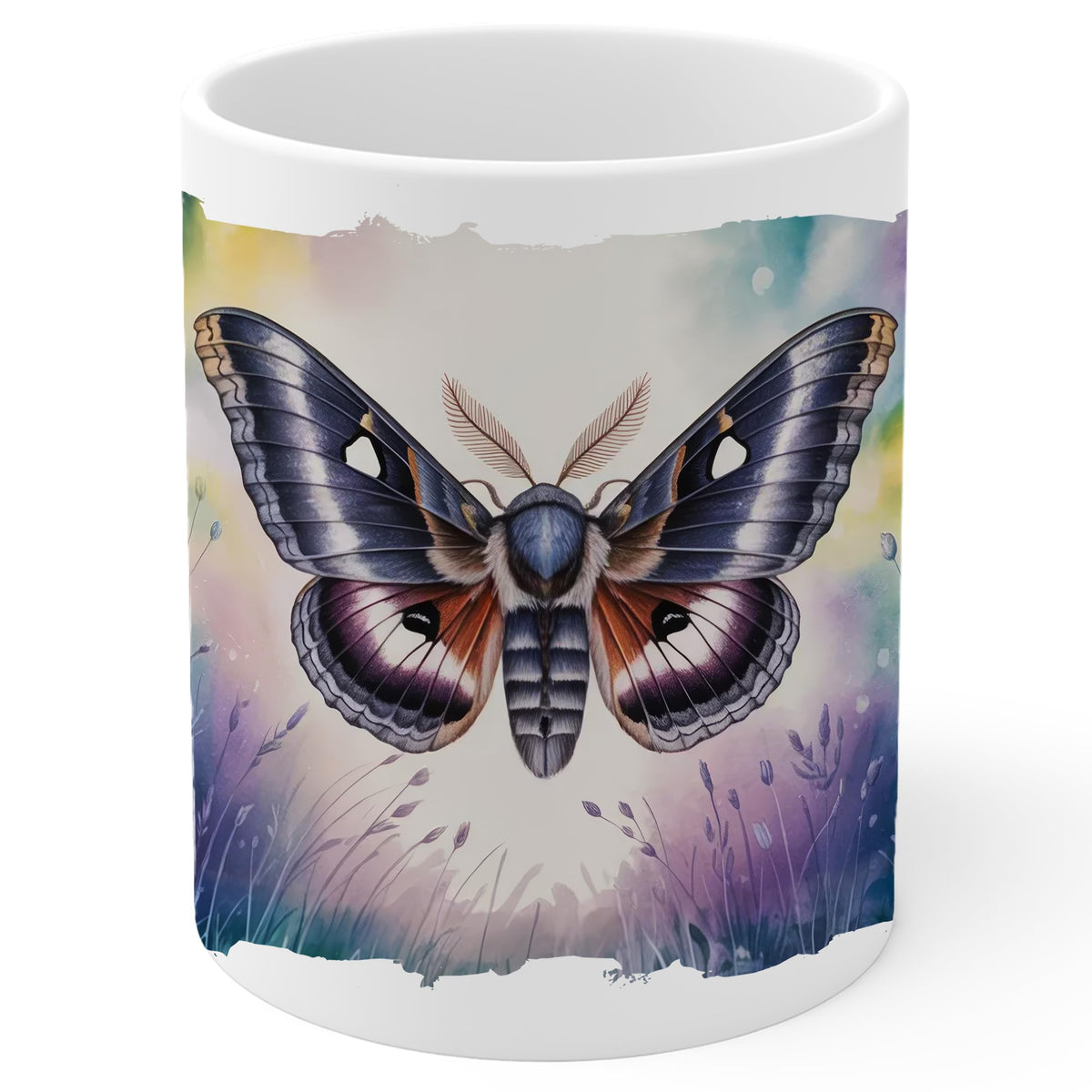 Moth Mug 11oz — White Ceramic Coffee Mug