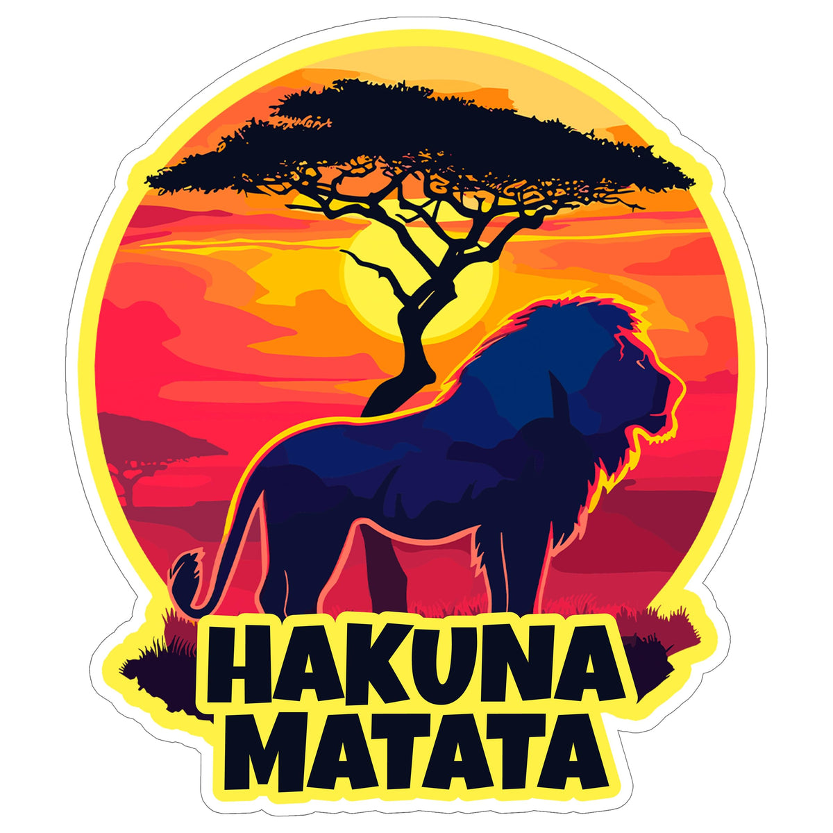 Hakuna Matata Sticker 4 Inch — Waterproof Vinyl Decal No Worries Carefree