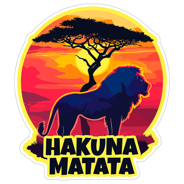Hakuna Matata Sticker 4 Inch — Waterproof Vinyl Decal No Worries Carefree