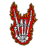 Rock on Skeleton Hand Sticker 4 Inch — Waterproof Vinyl Decal Metal Goth Sign 8
