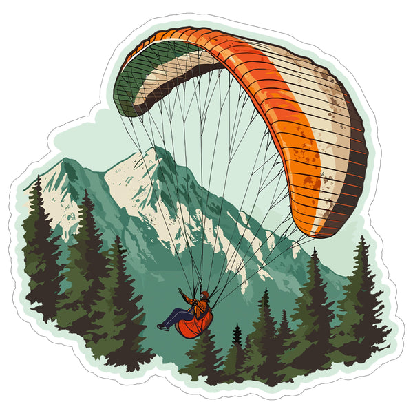 Paragliding Sport Sticker 4 Inch — Waterproof Vinyl Decal Glider Wing Thermal Sky