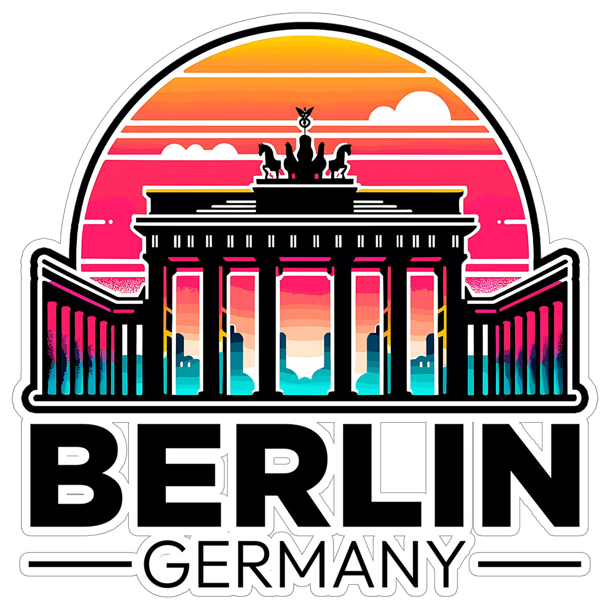 Berlin Germany Sticker 4 Inch City Travel Souvenir Destination - Waterproof Vinyl Decal for Laptop Water Bottle Car Tumbler - Durable Aesthetic Long-Lasting Stickers for Adults ID44990