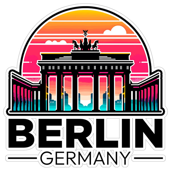 Berlin Germany Sticker 4 Inch City Travel Souvenir Destination - Waterproof Vinyl Decal for Laptop Water Bottle Car Tumbler - Durable Aesthetic Long-Lasting Stickers for Adults ID44990