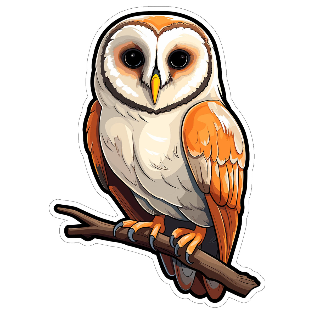 Barn Owl Sticker 4 Inch — Waterproof Vinyl Decal Tyto Alba Silent Flyer