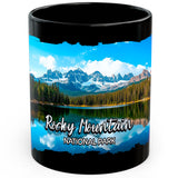 Rocky Mountain National Park Mug 11oz — Black Ceramic Alpine Wilderness Mug 1