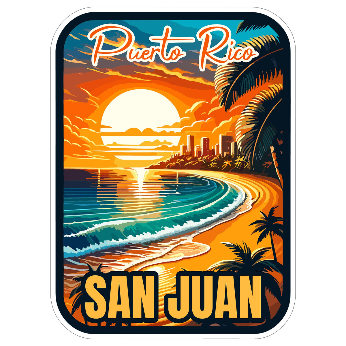 San Juan Puerto Rico Sticker 4 Inch — Waterproof Vinyl Decal Travel Souvenir