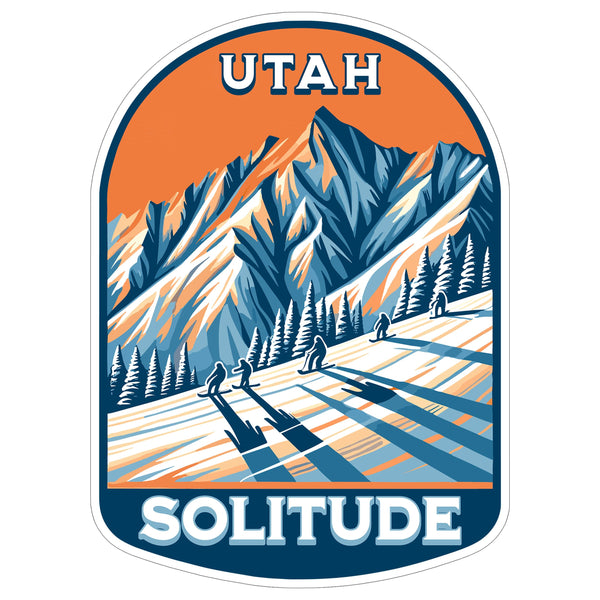 Solitude Mountain Utah Sticker 4 Inch Summit Peak Travel Souvenir Destination - Waterproof Vinyl Decal for Laptop Water Bottle Car Tumbler - Durable Aesthetic Long-Lasting Stickers for Adults ID44990
