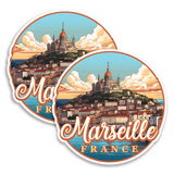Marseille France Magnet 4 Inch 2-Pack Old Port – Strong Vinyl Decorative Travel Magnets for Fridge Locker Kitchen Office – Cute Fun Aesthetic Cool Durable & Long-Lasting Souvenir ID44999 1