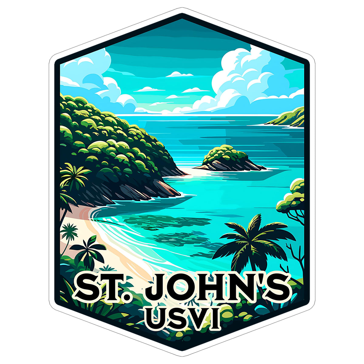 St. John's USVI Sticker 4 Inch — Waterproof Vinyl Decal Travel Souvenir