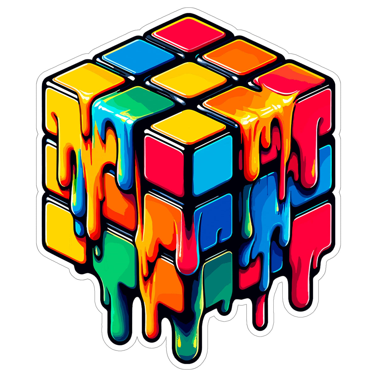 Rubix Cube Sticker 4 Inch — Waterproof Vinyl Decal Rubik's Puzzle Toy
