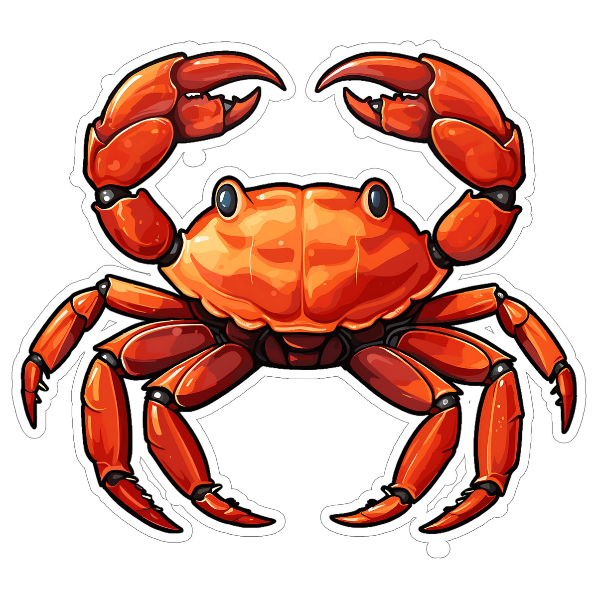 Crab Sticker 4 Inch — Waterproof Vinyl Decal Crustacean Seafood Beach