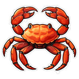 Crab Sticker 4 Inch — Waterproof Vinyl Decal Crustacean Seafood Beach 1