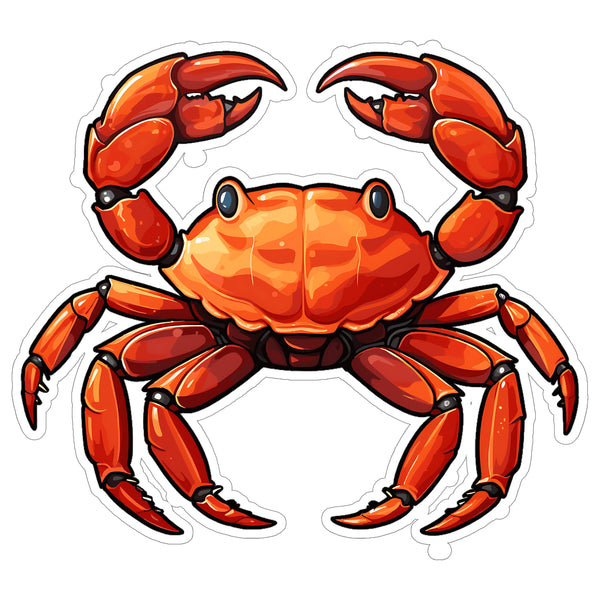 Crab Sticker 4 Inch — Waterproof Vinyl Decal Crustacean Seafood Beach