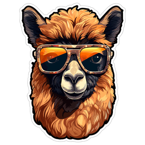 Alpaca 4 inch waterproof vinyl sticker decal, camelid andean fiber farm design, durable laptop water bottle car tumbler decor