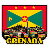 Grenada Sticker 4 Inch City Travel Souvenir Destination - Waterproof Vinyl Decal for Laptop Water Bottle Car Tumbler - Durable Aesthetic Long-Lasting Stickers for Adults ID44990 1