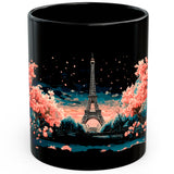 Eiffel Tower France Coffee Mug 11oz — Black Ceramic Paris Landmark Mug 1