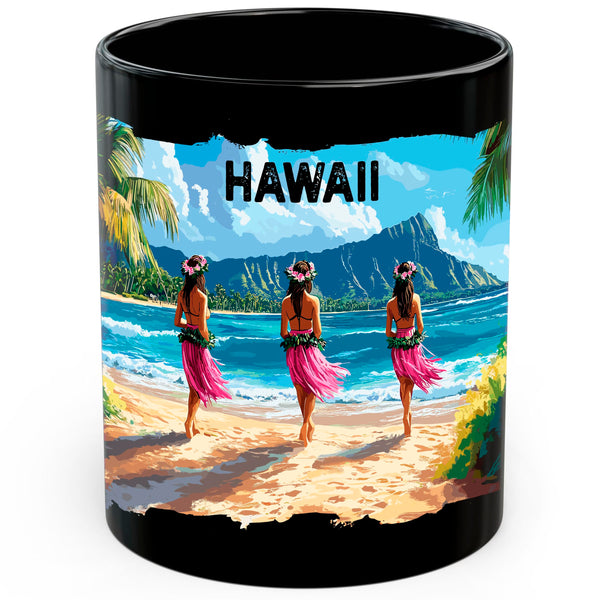 Hawaii State Mug 11oz — Black Ceramic Aloha Spirit Islands Coffee Mug