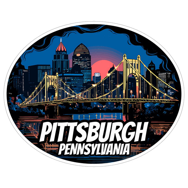Pittsburgh Pennsylvania Sticker 4 Inch — Waterproof Vinyl Decal City Travel Souvenir