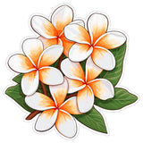 Plumeria Flower Sticker 4 Inch — Waterproof Vinyl Decal Hawaiian Tropical Bloom 1
