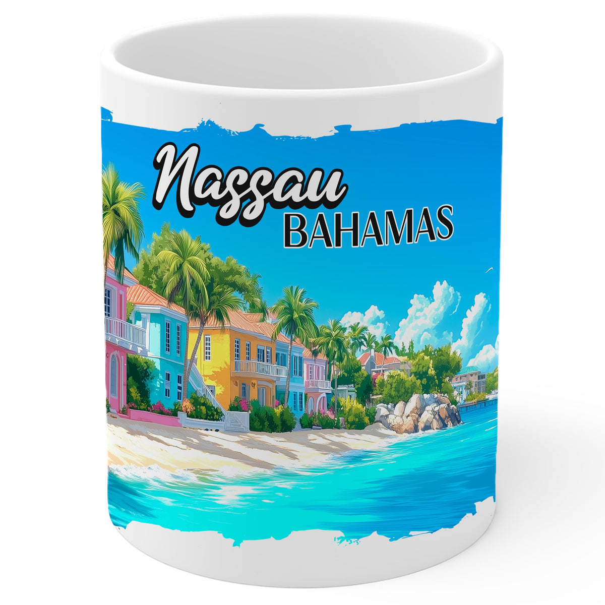 Nassau Bahamas Coffee Mug 11oz — White Ceramic Paradise Island Mug