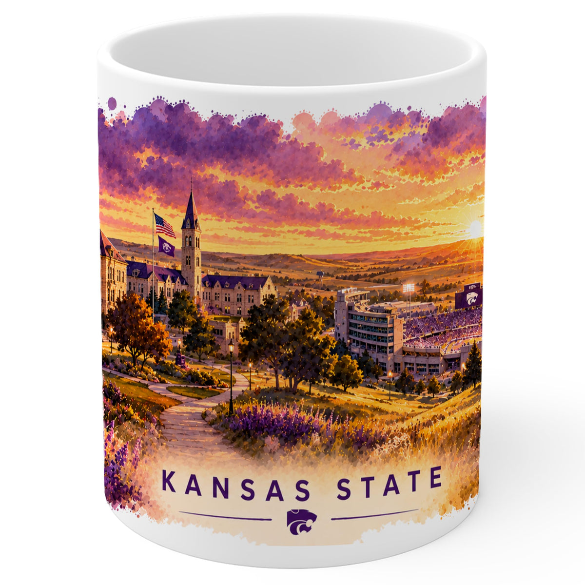Kansas State Mug 11oz — White Ceramic Coffee Mug