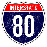 Interstate 80 Sticker 4 Inch Travel Souvenir City Destination - Waterproof Vinyl Decal for Laptop Water Bottle Car Tumbler - Durable Aesthetic Long-Lasting Stickers for Adults ID44990 1