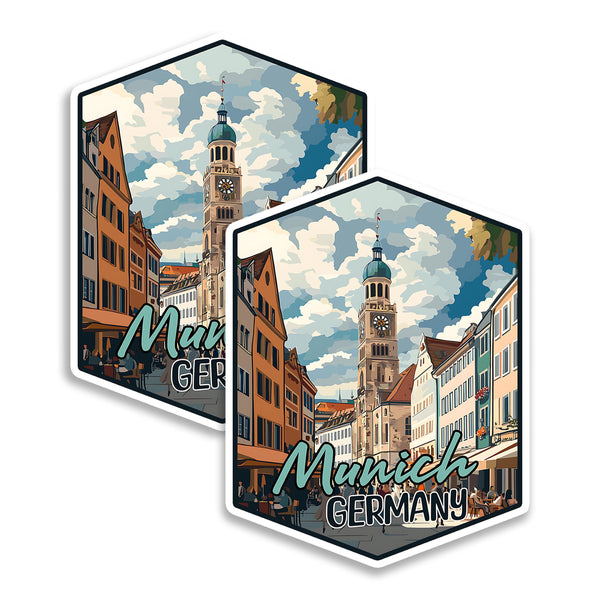 Munich Germany Magnet 4 Inch 2-Pack Beer Capital – Strong Vinyl Decorative Travel Magnets for Fridge Locker Kitchen Office – Cute Fun Aesthetic Cool Durable & Long-Lasting Souvenir ID44999