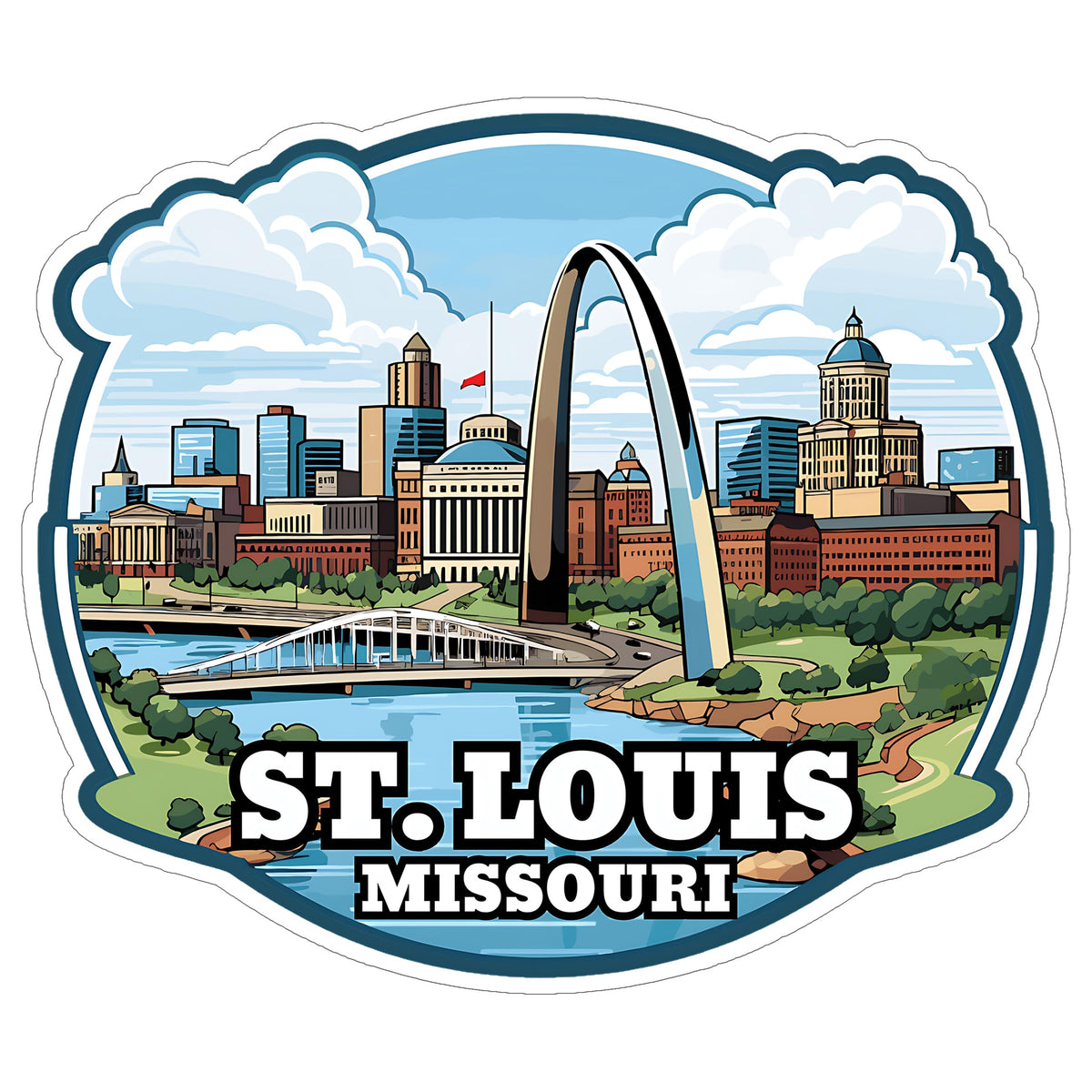 St. Louis Missouri Sticker 4 Inch — Waterproof Vinyl Decal City Travel Souvenir
