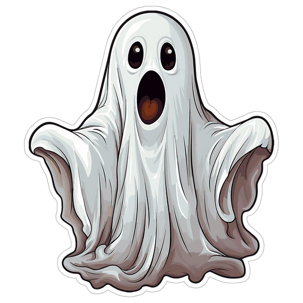 Silly Ghost Face Sticker 4 Inch — Waterproof Vinyl Decal Ghostface Horror Meme Spooky