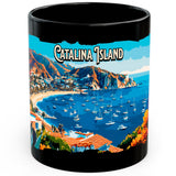 Catalina Island California Mug 11oz — Black Ceramic Cali Ocean Escape Coffee Mug 1