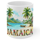 Jamaica Coffee Mug 11oz — White Ceramic Caribbean Heritage Mug 1