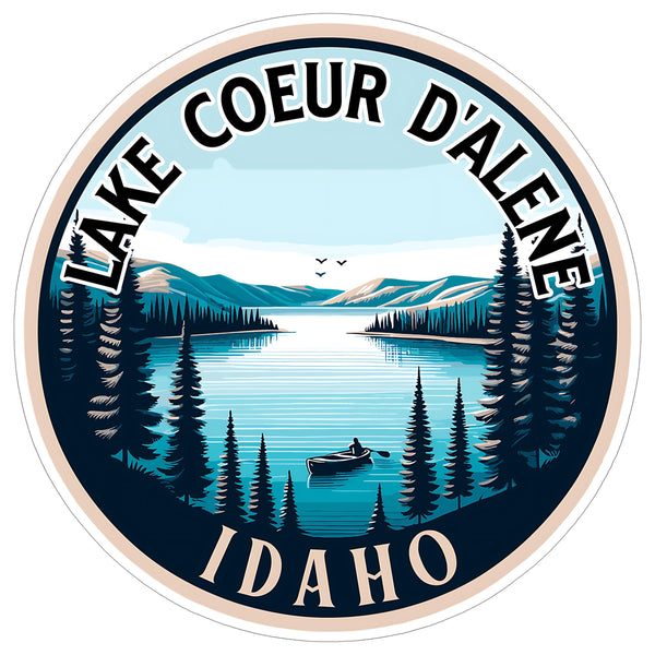 Lake Coeur D'alene Idaho Sticker 4 Inch — Waterproof Vinyl Decal Waterfront Wilderness