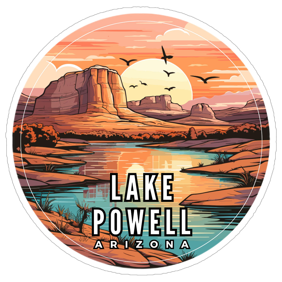 Lake Powell Arizona Sticker 4 Inch — Waterproof Vinyl Decal Waterfront Wilderness