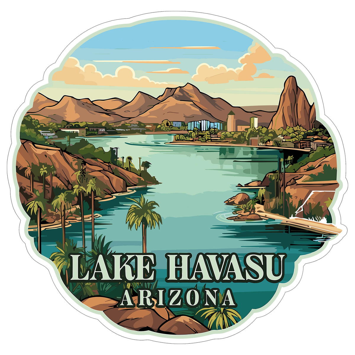 Lake Havasu Arizona Sticker 4 Inch — Waterproof Vinyl Decal Waterfront Wilderness