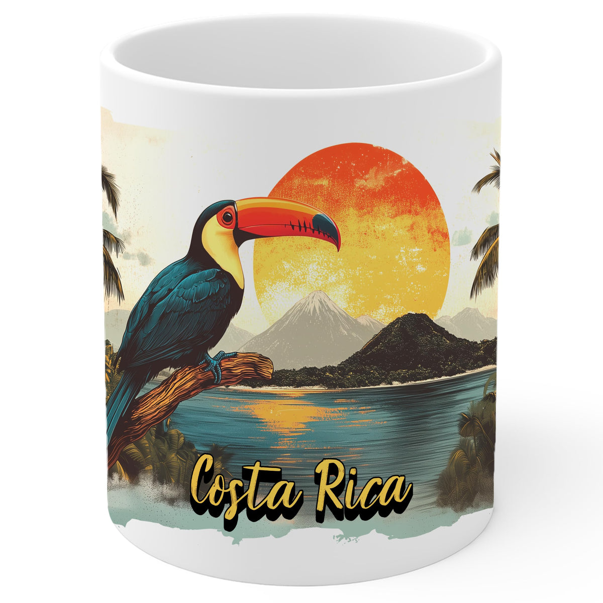 Costa Rica Coffee Mug 11oz — White Ceramic Pura Vida Heritage Mug