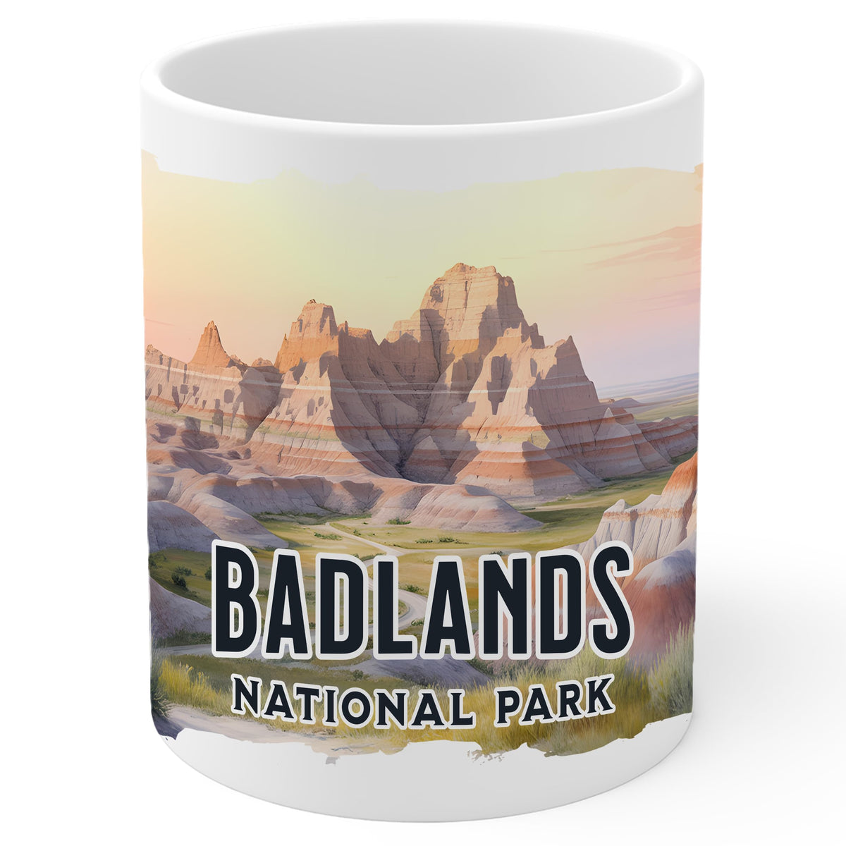 Badlands National Park South Dakota Mug 11oz — White Ceramic Souvenir