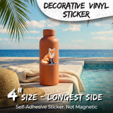 Red Fox Sticker 4 Inch — Waterproof Vinyl Decal Vulpes Wild Canine Cunning 2