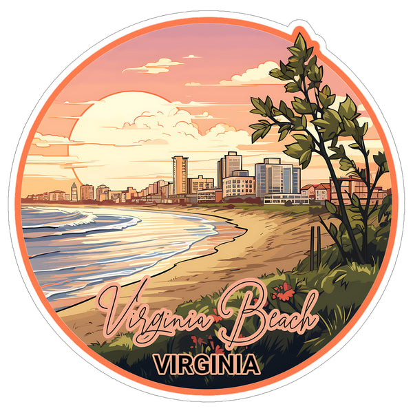 Virginia Beach Virginia Sticker 4 Inch — Waterproof Vinyl Decal Ocean Coastal