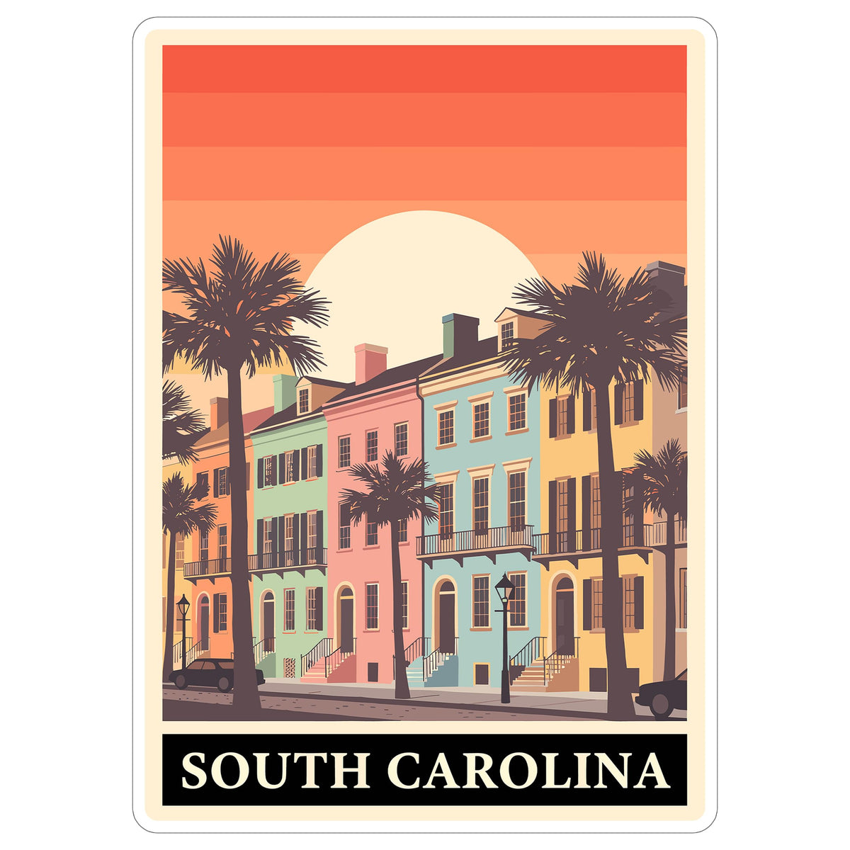 South Carolina State Sticker 4 Inch - Waterproof Vinyl Decal for Laptop Water Bottle Car Tumbler - Durable Aesthetic Long-Lasting Stickers for Adults ID44990