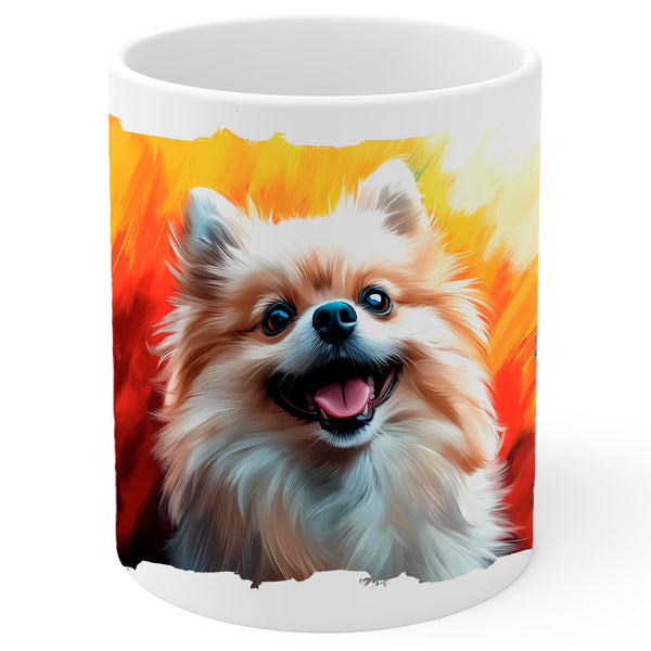 Pomeranian Coffee Mug 11oz — Ceramic Small Fluffy Spitz Gift Mug