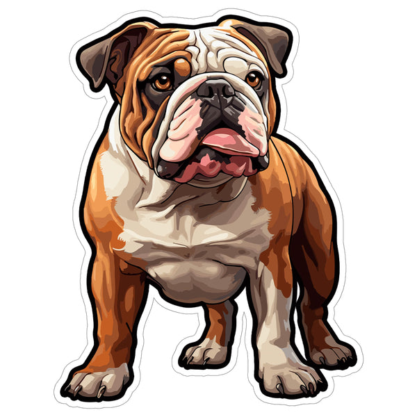 English Bulldog Sticker 4 Inch — Waterproof Vinyl Decal British Bulldog Wrinkly