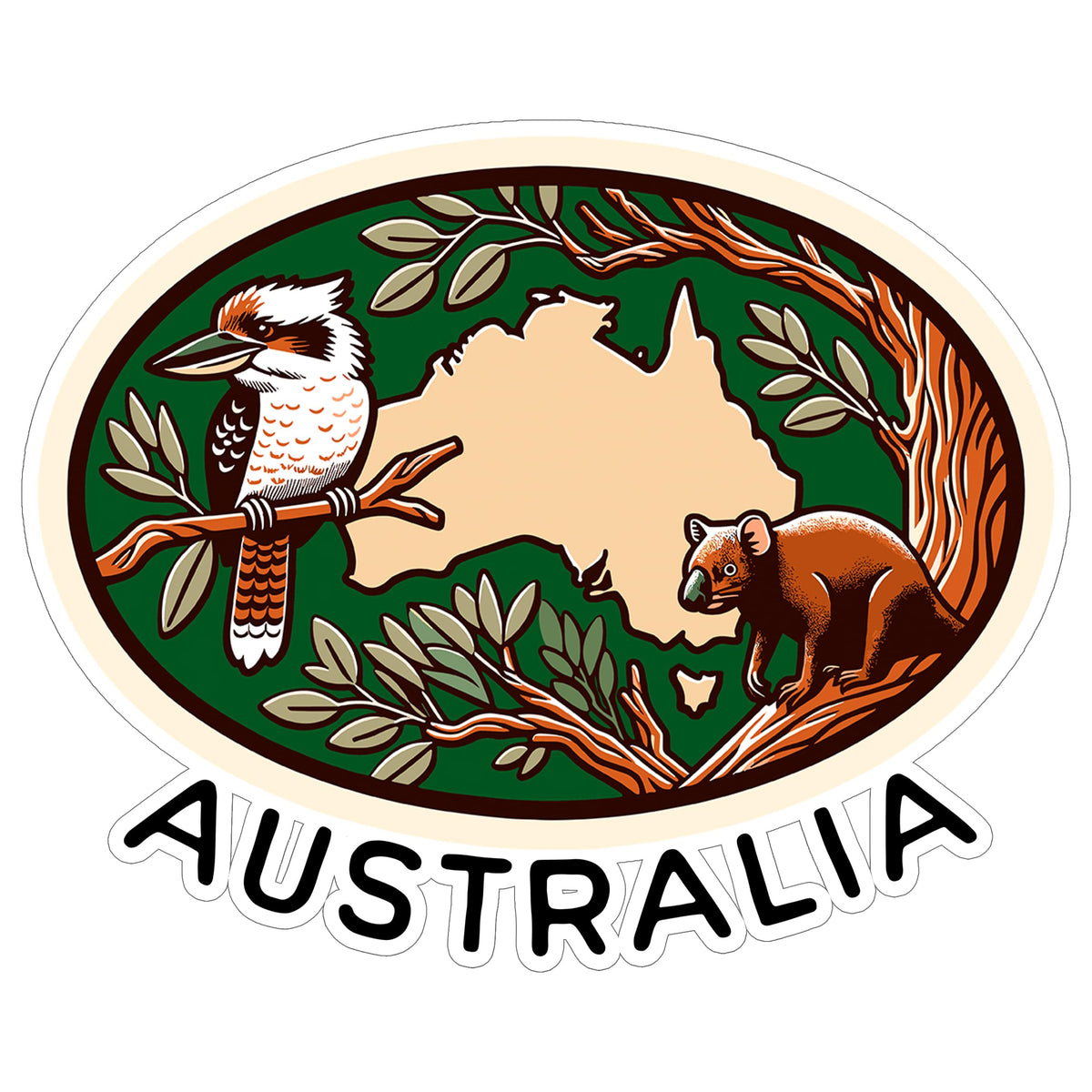 Australia Sticker 4 Inch City Travel Souvenir Destination - Waterproof Vinyl Decal for Laptop Water Bottle Car Tumbler - Durable Aesthetic Long-Lasting Stickers for Adults ID44990